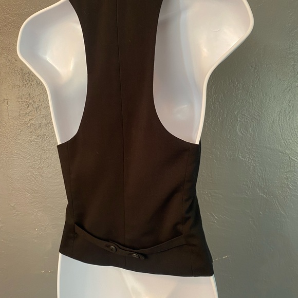 No Label-Vintage Black Front Button Fashion Vest - Picture 13 of 16